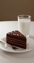 chocolate cake with milk