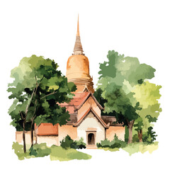 watercolor illustration of Thailand clipart isolated