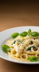 spaghetti with pesto sauce