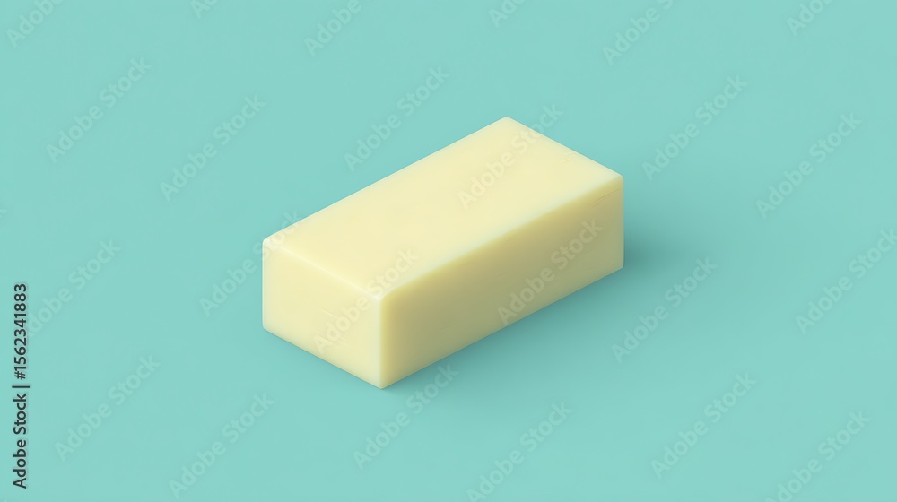 Poster cream-colored rectangular block on teal background