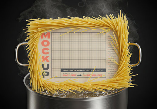 Creative Spaghetti Frame Poster Image Mockup