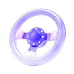 Obraz premium Glass steering wheel isolated on transparent background