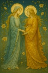 The Visitation - Virgin Mary and Saint Elizabeth Sacred Meeting