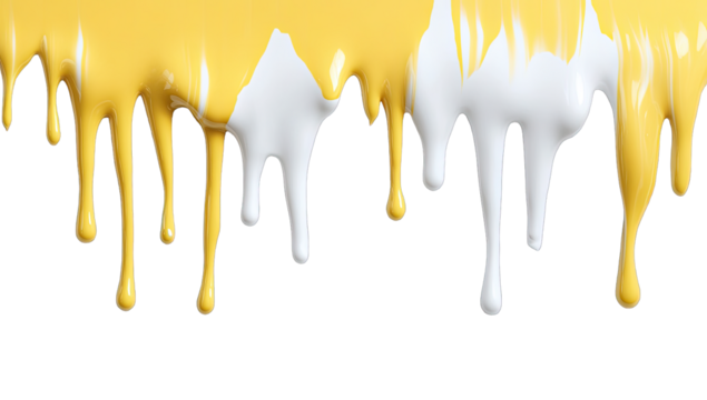 Dripping yellow and white paint (2)