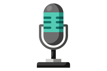 Retro style microphone icon with teal accent for audio and broadcasting
