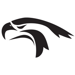 Minimalist Eagle Head Logo Vector in Silhouette Style – Powerful Bird Symbol for Military, Sports Teams, Security Brands, Patriot Themes, Corporate Identity, and Bold Animal Logo Designs