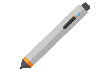 Modern digital stylus pen with orange accent and blue indicator light