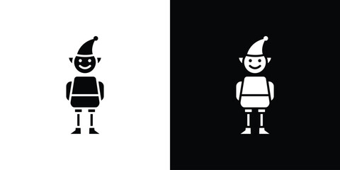 Elf icon isolated silhouette on white background. Vector illustration.