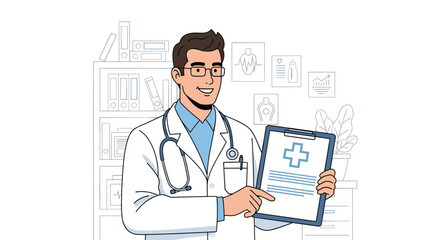 Healthcare professional providing medical advice and patient care with enthusiasm