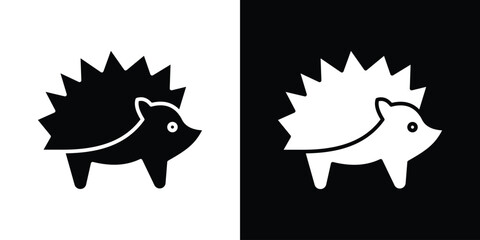 Hedgehog icon isolated silhouette on white background. Vector illustration.