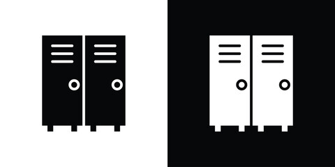 Locker icon isolated silhouette on white background. Vector illustration.
