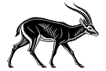 gayal sihouette black vector