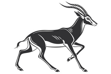 gayal sihouette black vector