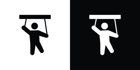 Puppet icon isolated silhouette on white background. Vector illustration.