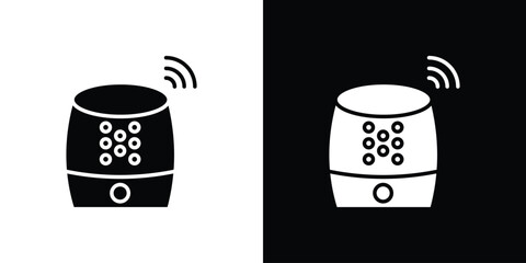 Smart speaker icon isolated silhouette on white background. Vector illustration.