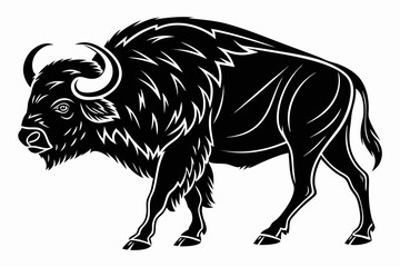 buffalo sihouette black vector © mst