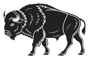 buffalo sihouette black vector © mst