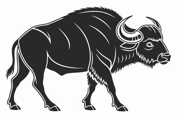buffalo sihouette black vector © mst