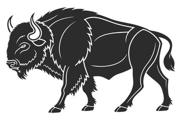 buffalo sihouette black vector © mst