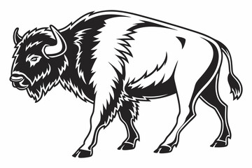 buffalo sihouette black vector © mst
