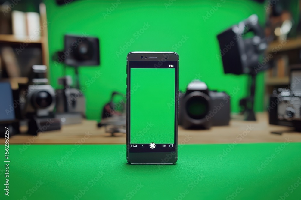Poster transforming a phone into a versatile tool for creativity in a studio setting, random transformation