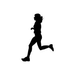 Woman Running Silhouette Vector