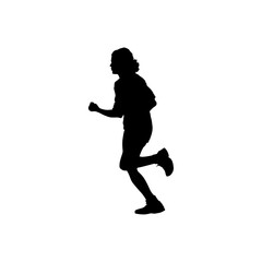 Woman Running Silhouette Vector