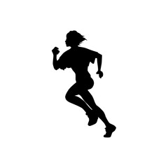 Woman Running Silhouette Vector