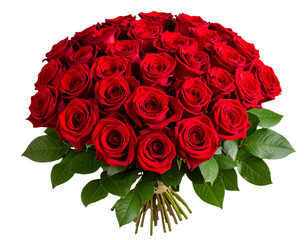 Obraz premium Bouquet of red roses, png file of isolated cutout object on transparent background.