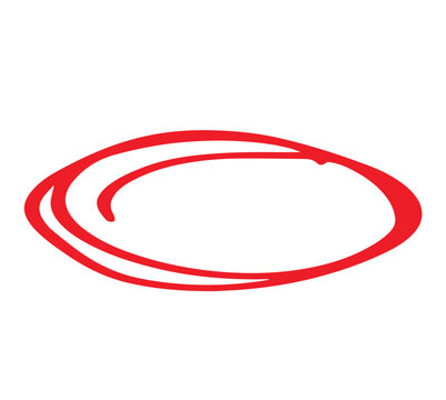 hand drawing different circles isolated on the transparent background, Handwritten red circle. For marking text, numbers, marker pen, pencil, logo, hand-drawn doodle grunge circle highlights