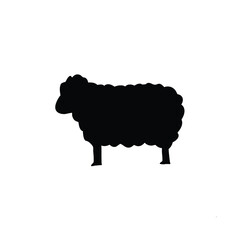 Black sheep vector silhouette illustration for farm animal icon