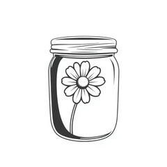 A single daisy in a jam jar