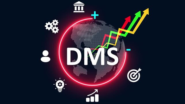 Document management DMS System Digital rights management. Business, Technology, Internet and network concept. UHD 4K. Filing Documents,Computer File,Digitization,File Folder