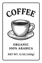 Coffee Label Design Black and White