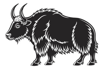 yak sihouette black vector