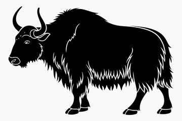 yak sihouette black vector