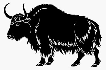 yak sihouette black vector