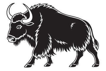 yak sihouette black vector