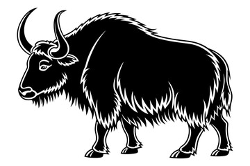 yak sihouette black vector