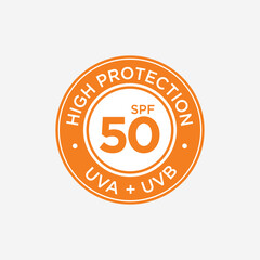 SPF 50 SUN PROTECTION UVA UVB STOCK VECTOR SIGN