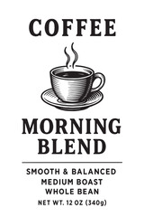 Coffee Label Design Black and White