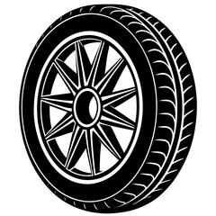 Fototapeta premium car wheel vector illustration