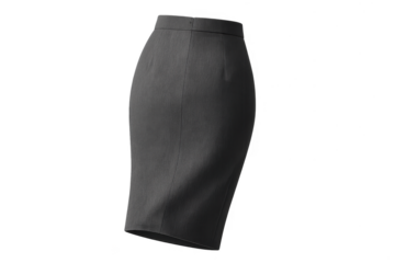 Elegant gray pencil skirt isolated on a transparent background, professional style