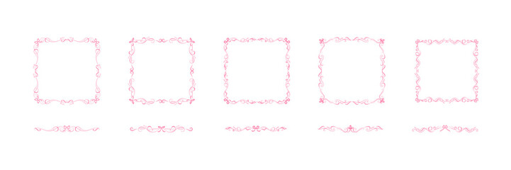 Coquette frames, matching page separators. Make your own trendy frame, corners, any page decoration