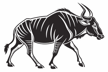 zebu silhoette black vector