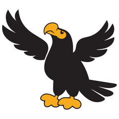 Obraz premium Minimalist Eagle Logo Vector in Silhouette Style – Powerful Bird Symbol for Security Firms, Military Branding, Sports Teams, Patriotic Designs, Outdoor Gear, and Corporate Identity Logos