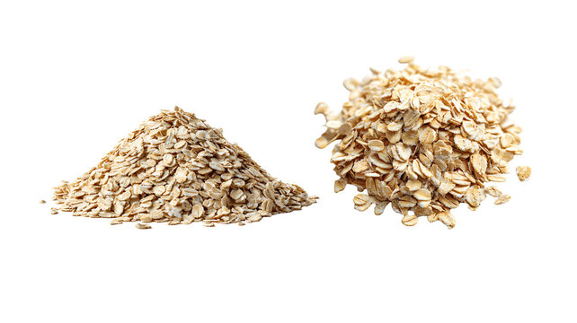 oat flakes on a white background