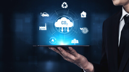 Net zero and CO2 reduction strategies promote sustainability, renewable energy, and...