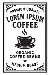 Coffee Label Design Black and White