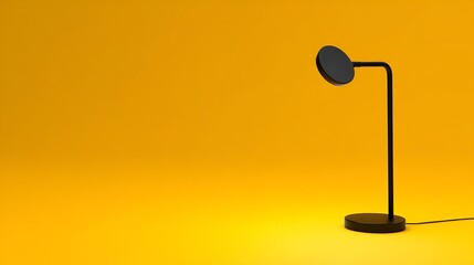 Minimalist desk lamp on yellow background